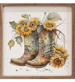 Boots With Sunflowers